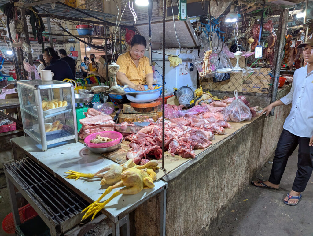 Marktstand mit Fleisch
