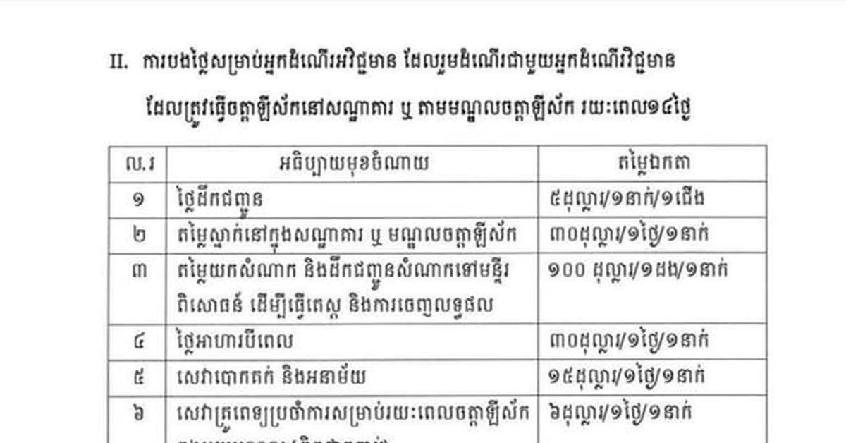 Die neuen Einreisebestimmungen für Kambodscha, auf Khmer.