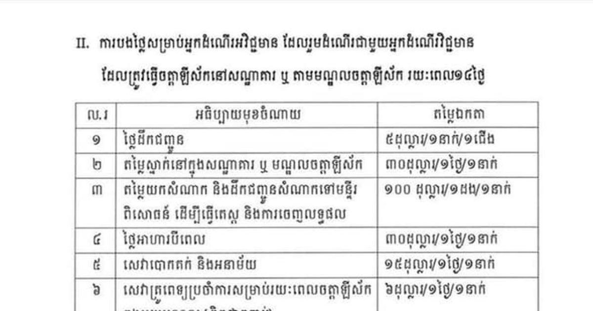 Die neuen Einreisebestimmungen für Kambodscha, auf Khmer.